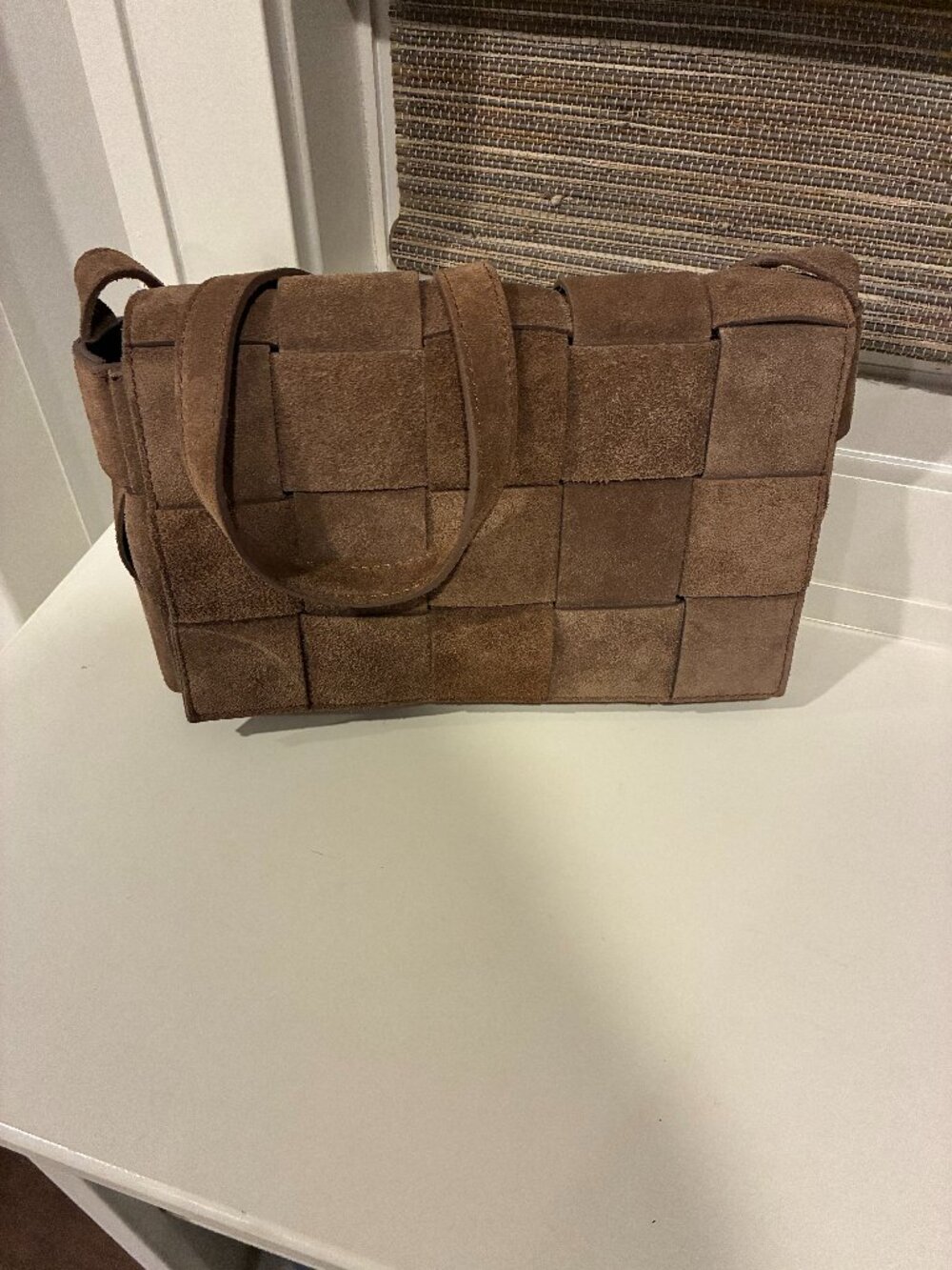 Brown Suede Shoulder Bag